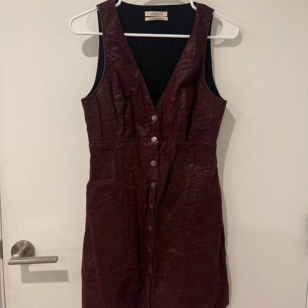 Urban Outfitters Burgundy Leather Dress